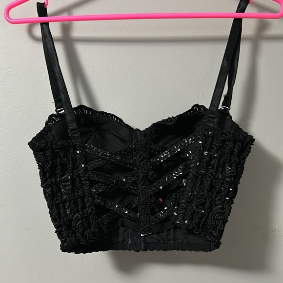 🏷️ SALE 🏷️ Mina Handmade Black Beaded Bustier - Picture 4 of 10